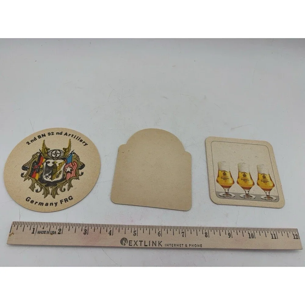 Vintage Giessener Brauhaus Beer Coasters Germany FRG 2nd BN 92nd Artillery Lot 3